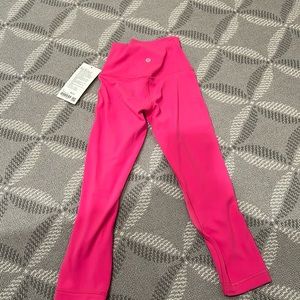 Lululemon Align HR crop 21” leggings hot pink size 0 never worn tags on